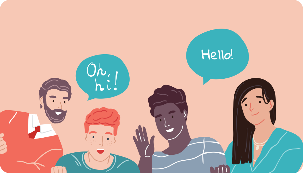 Collrau imagem de pessoas falando ingles