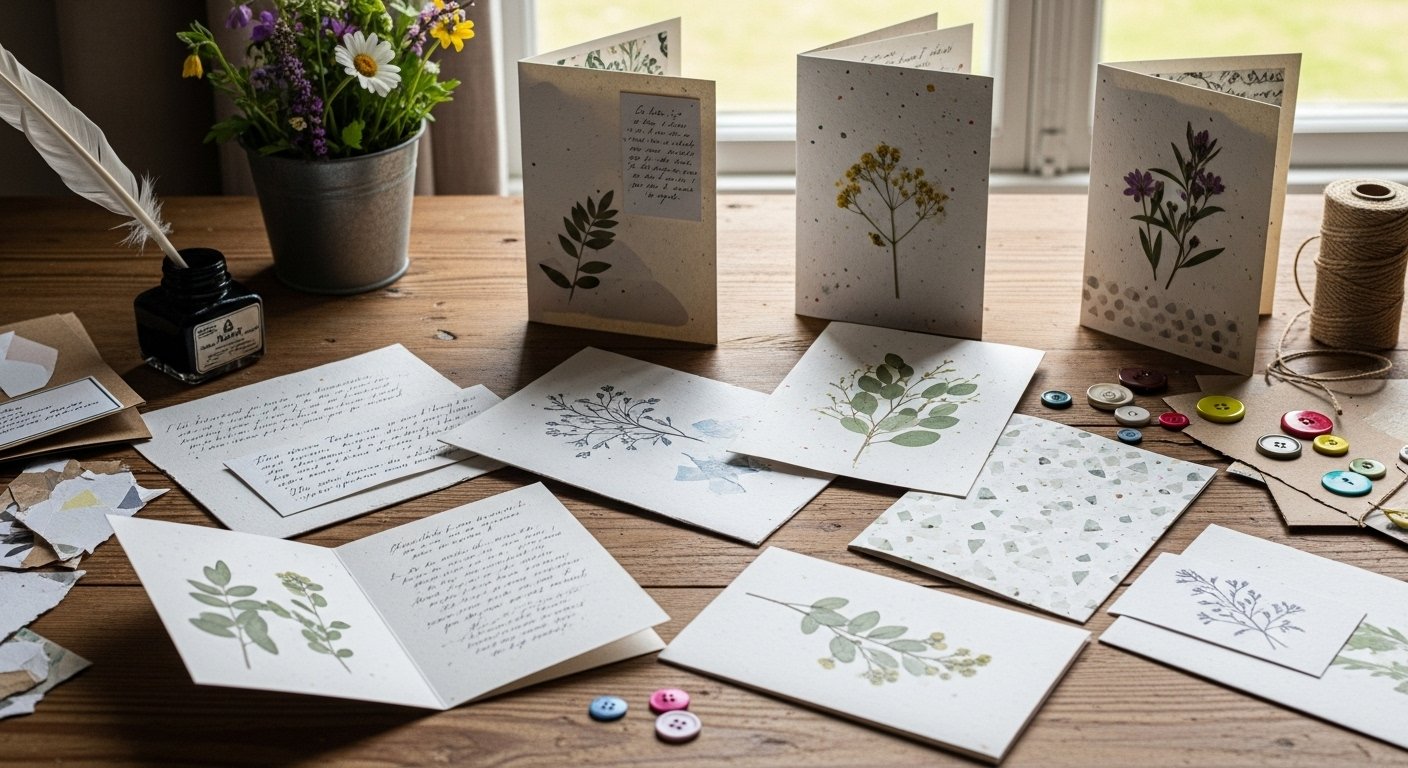 cartões personalizados com papel reciclado imagem collorau