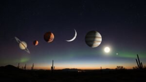 alinhamento planetário do mês imagem colllorau