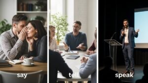 diferença entre say tell e speak imagem collorau